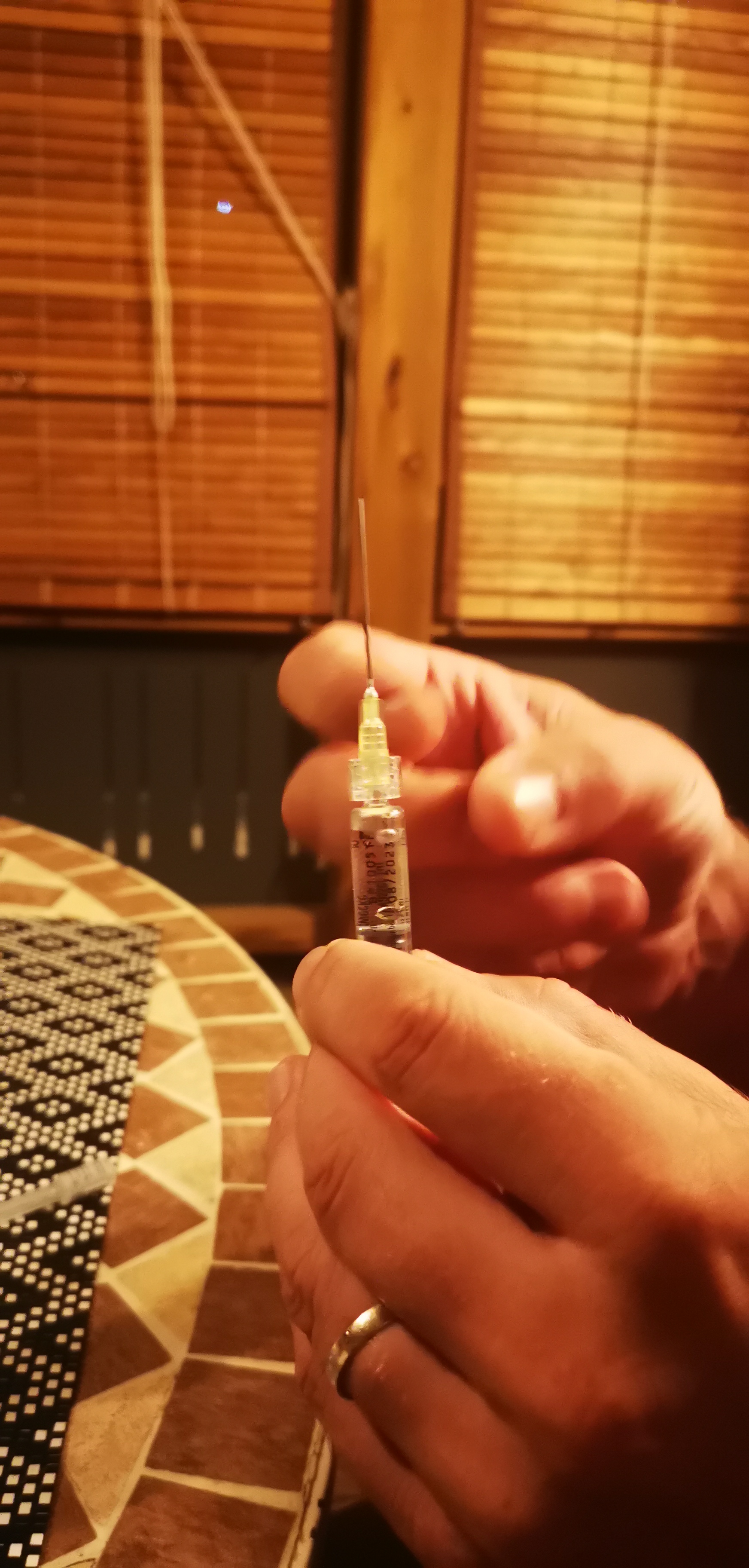 Préparation d'une injection de FIV